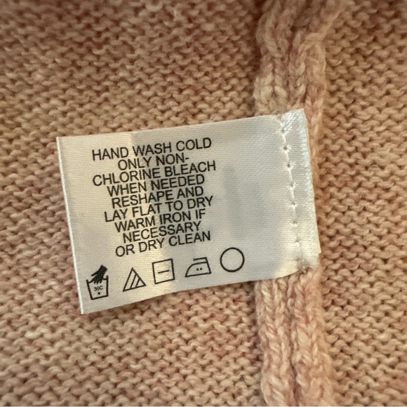 Orvis Women’s XL Classic Mock Neck Pullover Wool Sweater Pastel Pink Ribbed Norm - Picture 8 of 10